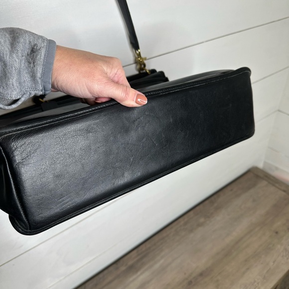 90's Vintage Coach 5266 Beekman Black Leather Briefcase,Messenger Bag + hang tag - Picture 11 of 16